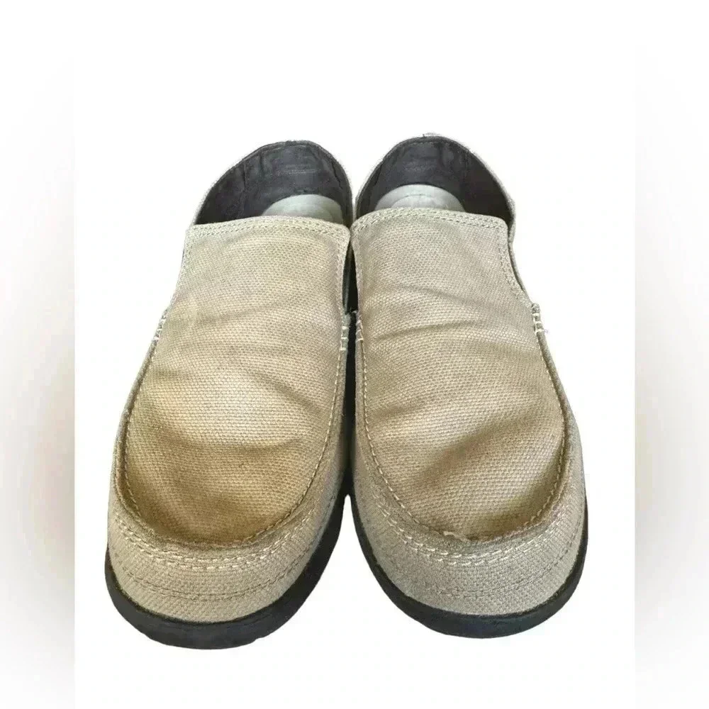 Crocs Men's Walu Slip On Loafer Casual Walking Shoes Khaki Espresso Size 10